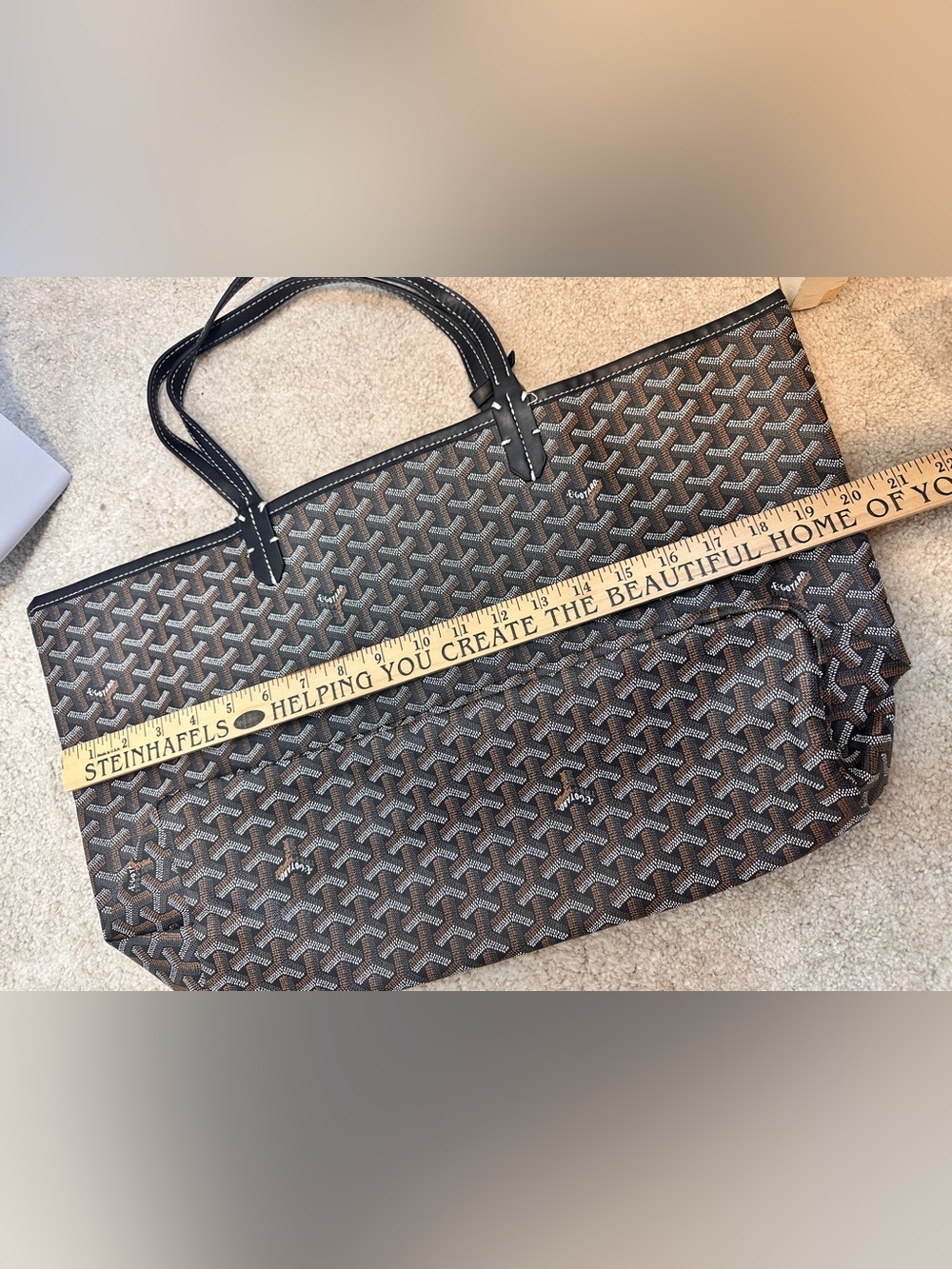 St. Luis Tote Bag Brown Black Beautiful Structured Carryall Fall College - Picture 7 of 9